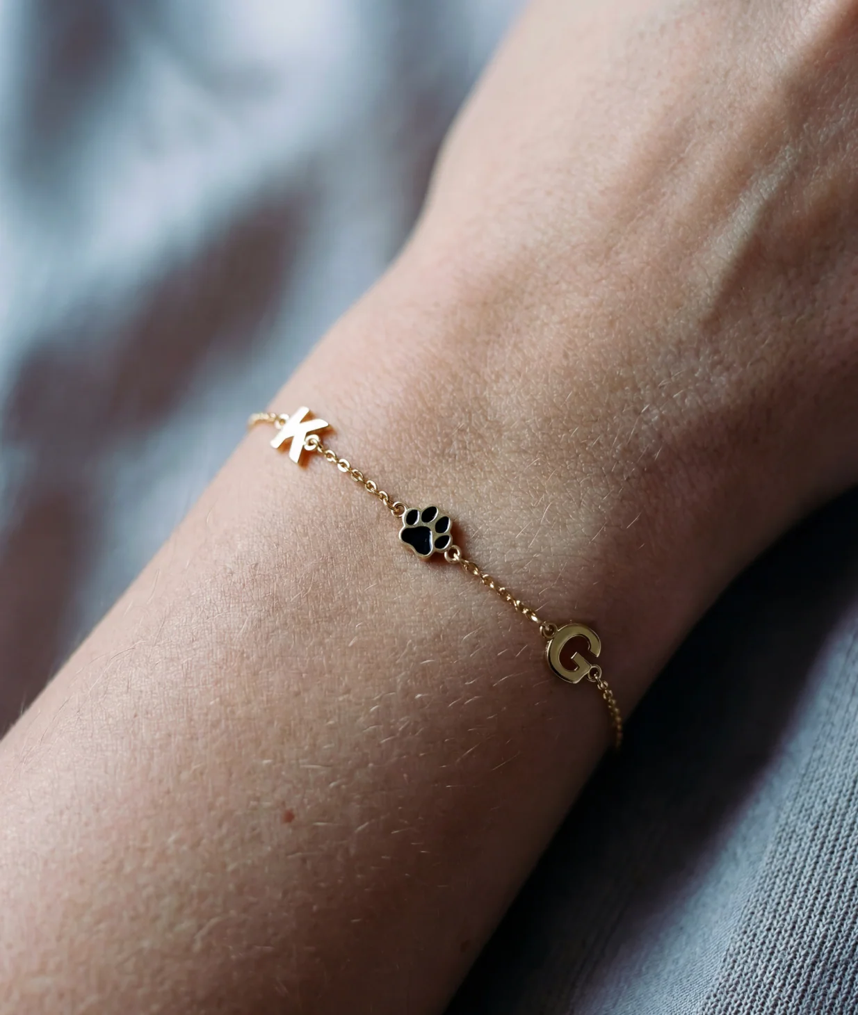 The Two Initial Block Paw Bracelet - Image 2