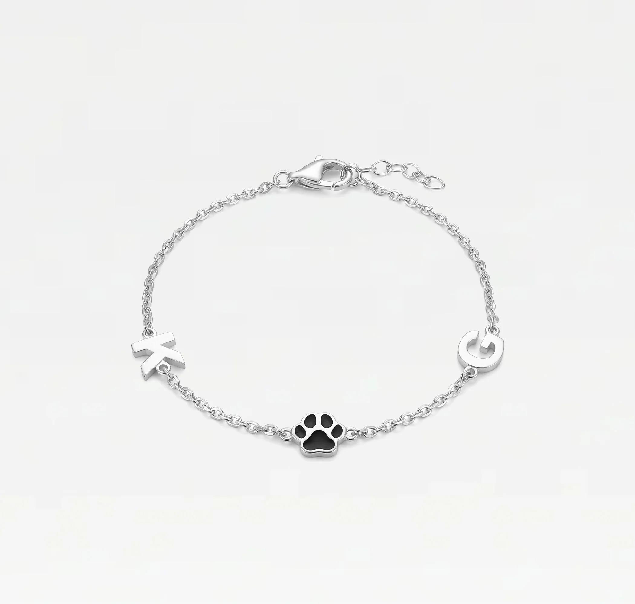 The Two Initial Block Paw Bracelet - Image 4