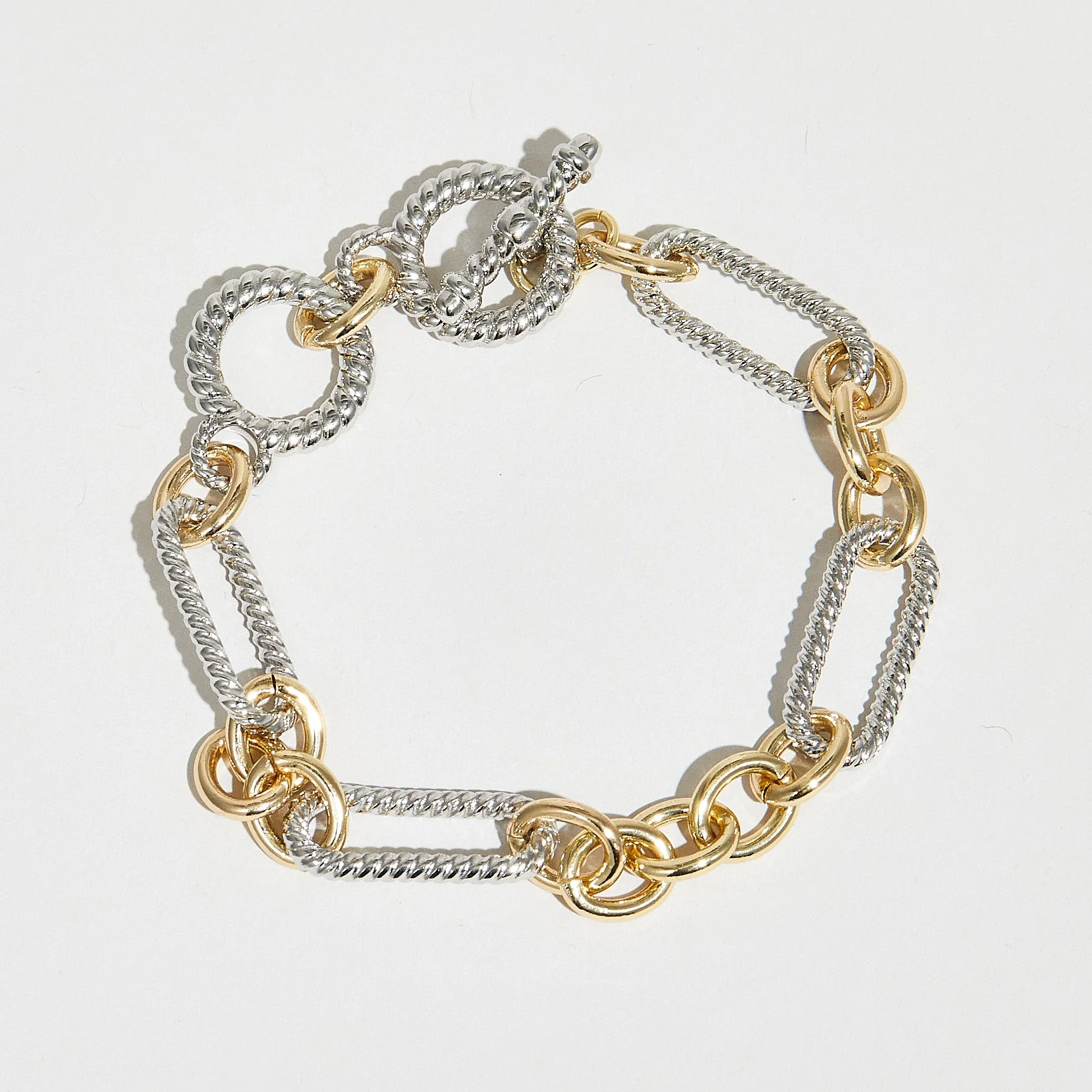 THE TWO TONE RIBBED LINK BRACELET - Image 4
