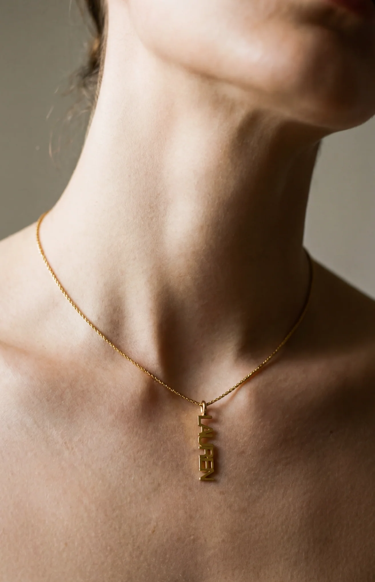 The Vertical Block Nameplate Necklace - Image 2